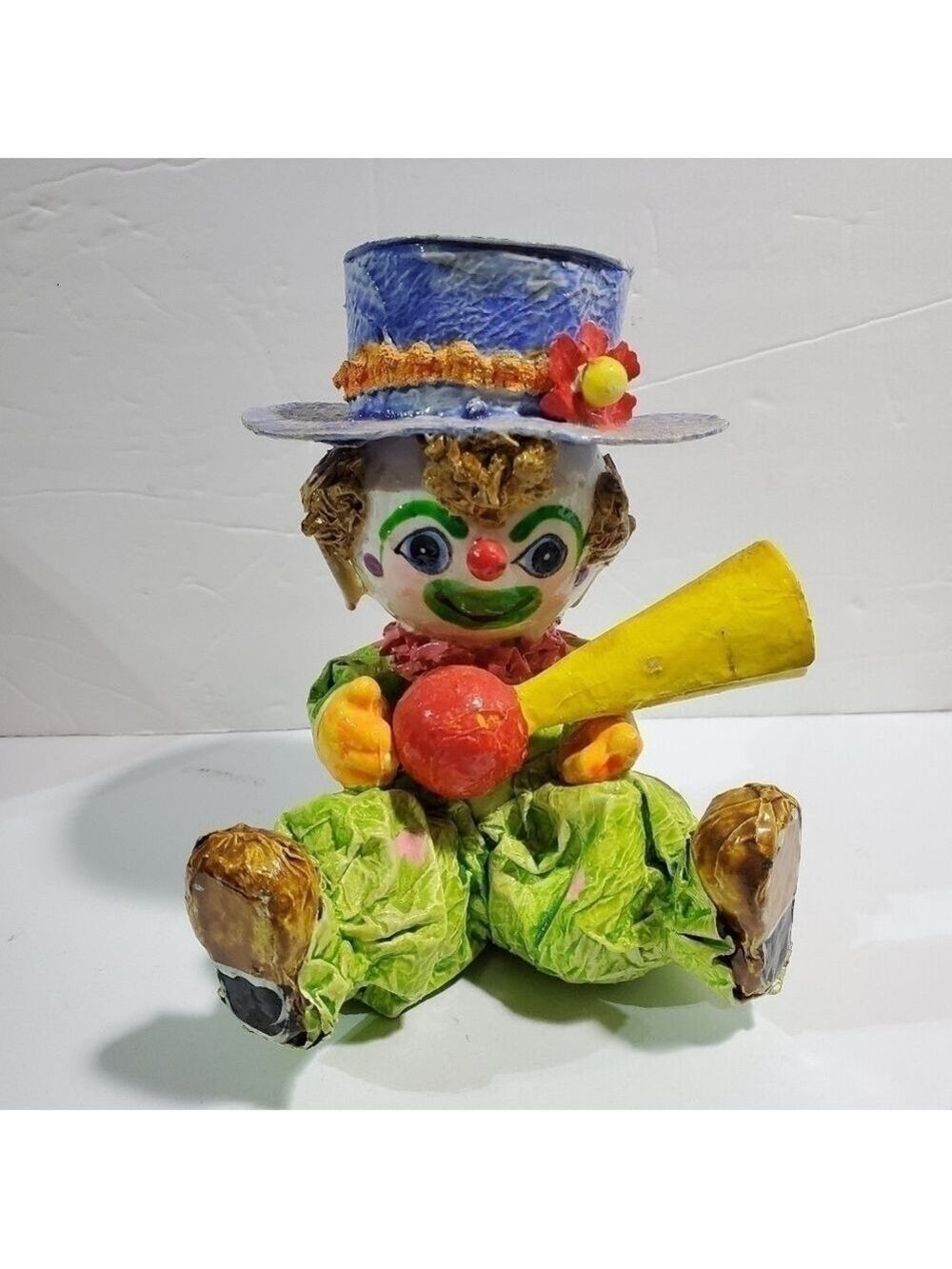 Vintage paper mache sitting Clown Lucie Sable Imports
